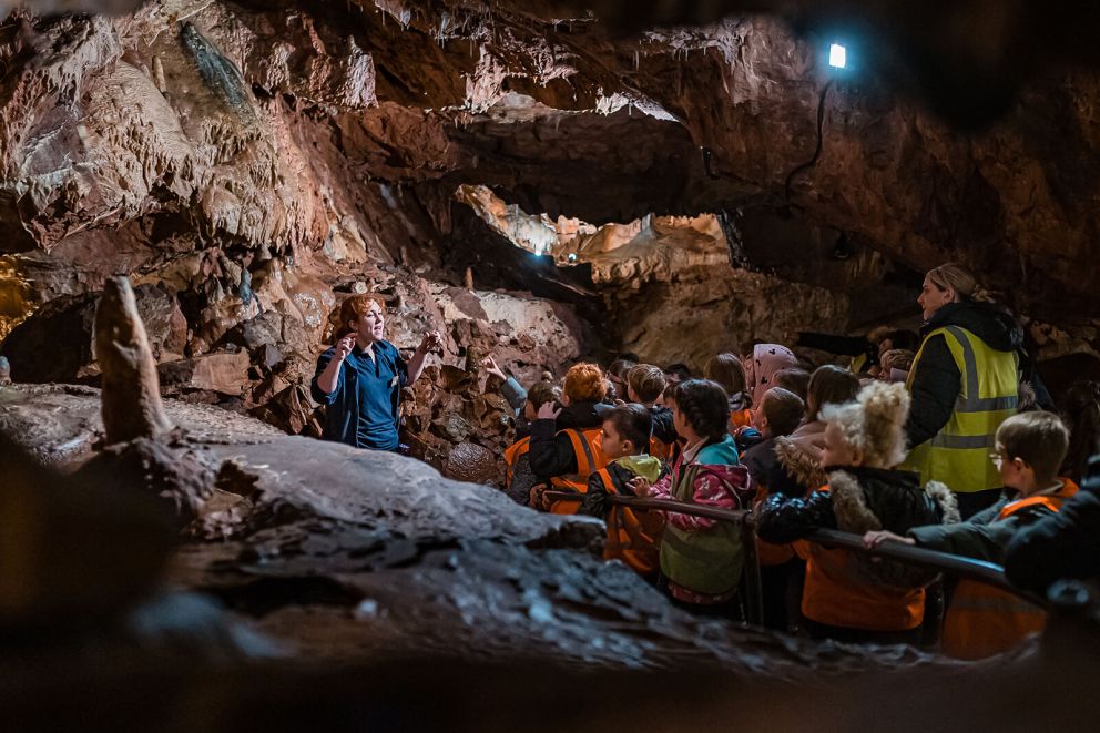Education field trip visit to Kents Cavern, Torquay, Devon