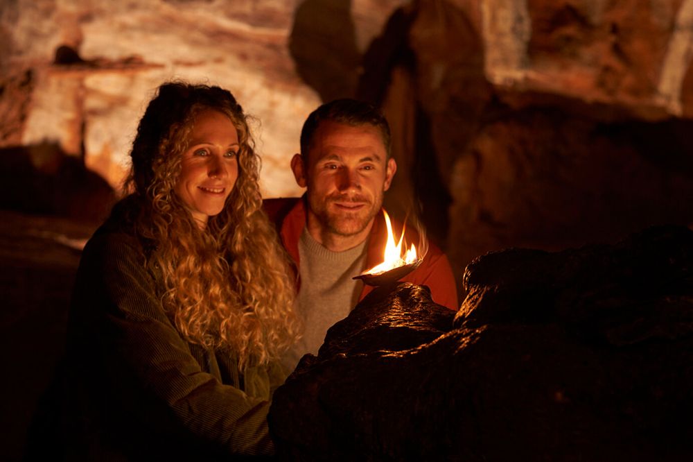 Romantic couple in a cave | Kents Cavern, Devon