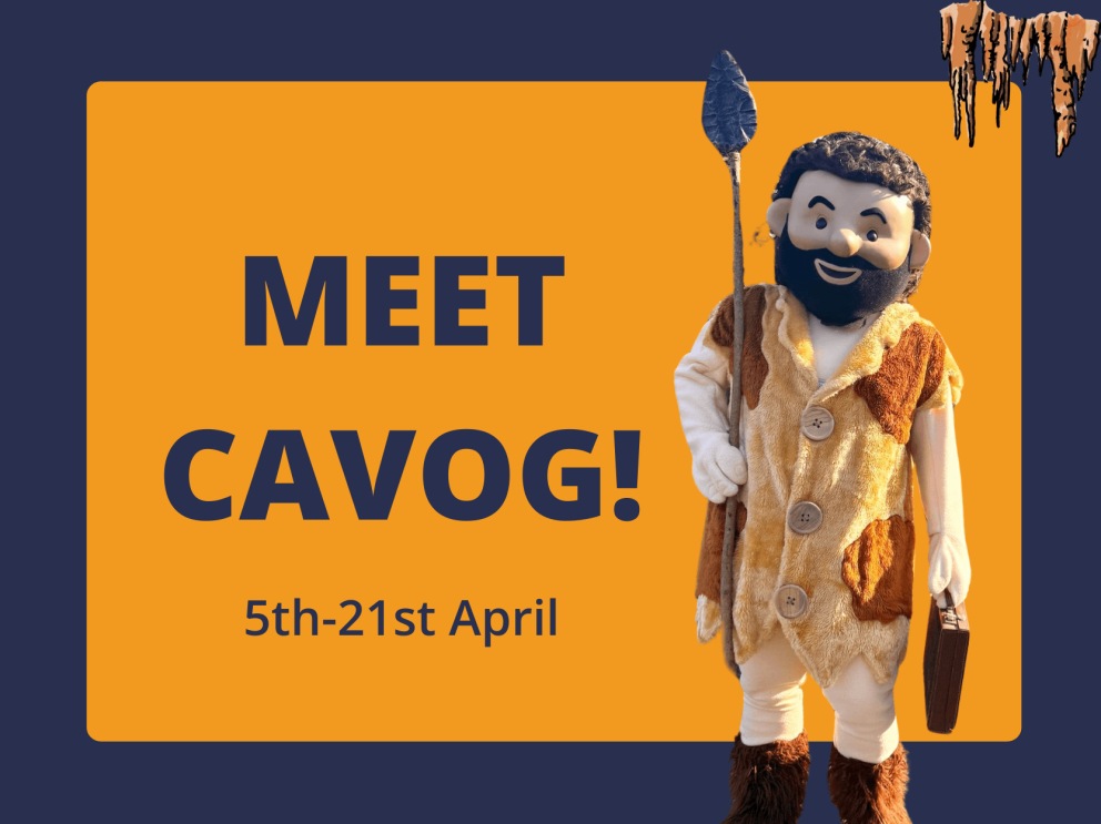 meet cavog the caveman mascot at kents cavern torquay