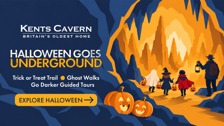 Kents Cavern Halloween Banner | Halloween Goes Underground