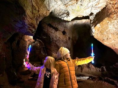 Light wands in Kents Cavern